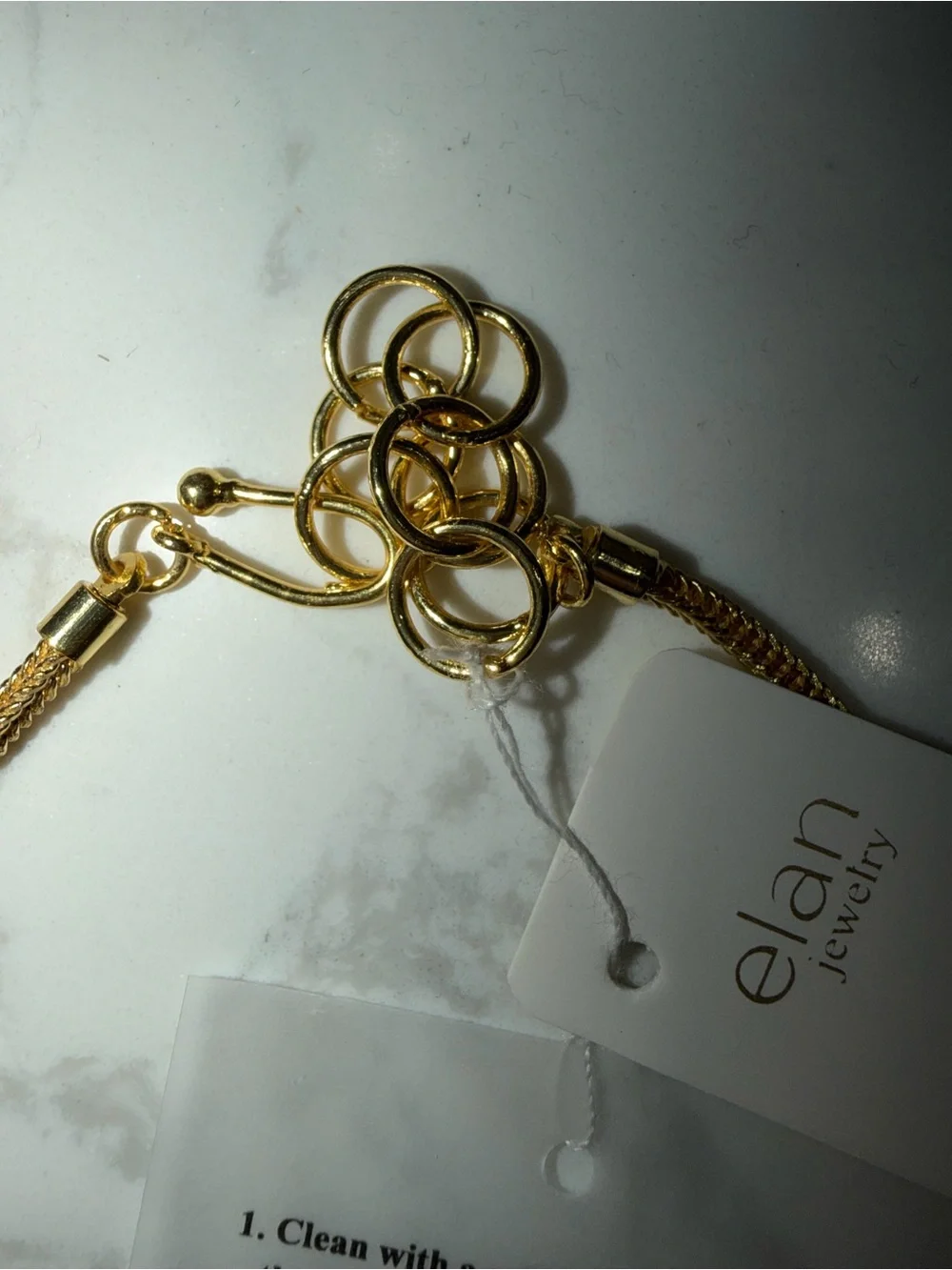 Elan Gold-Tone Textured Square Pendant Necklace